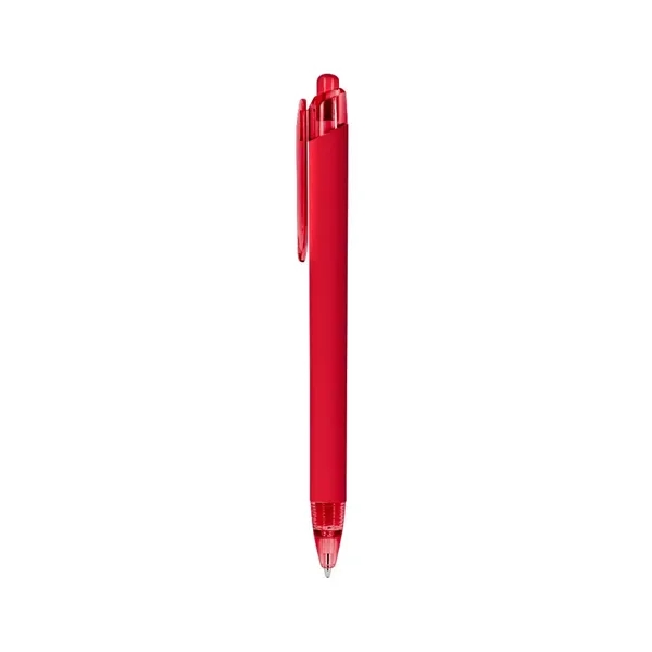 Recycled ABS plastic ballpoint pen with plunger-action, soft-touch rubber coating and... from ASI 88060 Snugz/USA Inc