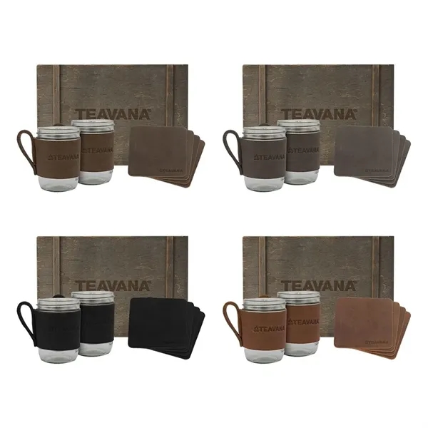 Wooden gift box featuring two 16 oz. wide mouth mason jars... from ASI 88060 Snugz/USA Inc / SnugZ USA®