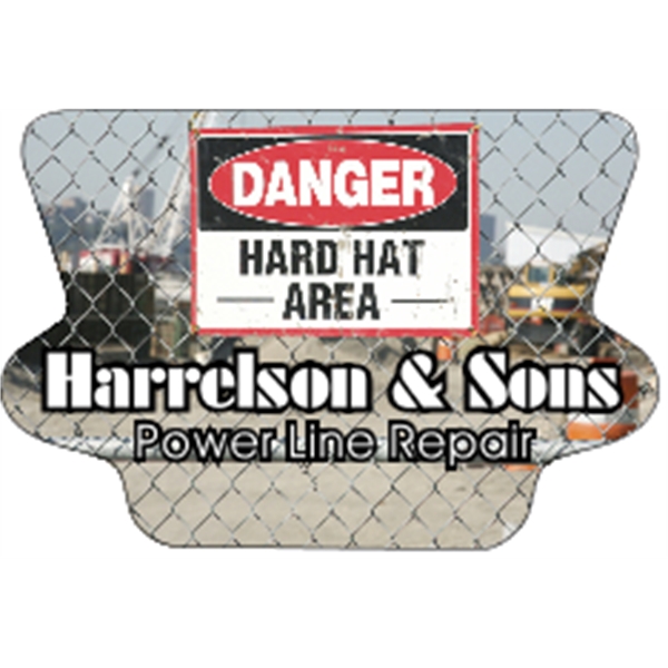 3.25" x 2.125" trapezoid with oval shaped hard hat decals with... from ASI 89910 Stouse, LLC