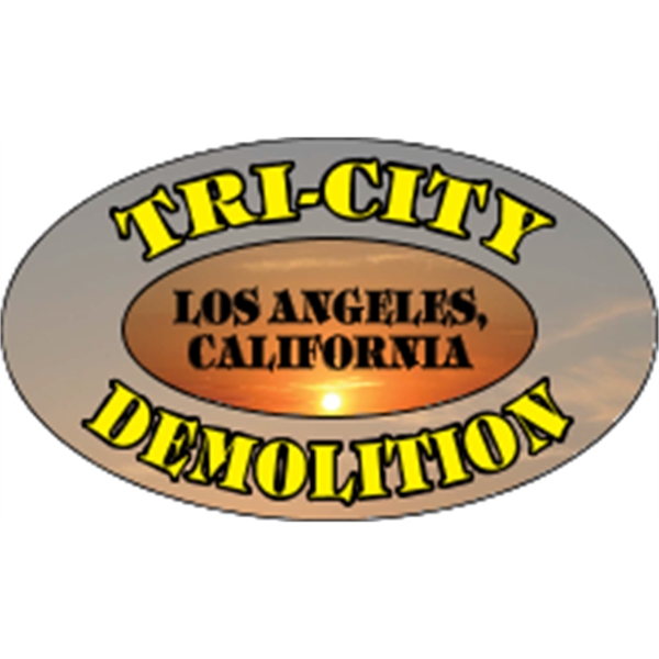 3" x 1.75" oval shaped hard hat decals with 4 color... from ASI 89910 Stouse, LLC