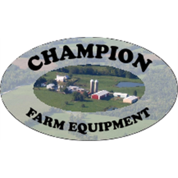 3" x 1.75" oval shaped hard hat decals with 4 color... from ASI 89910 Stouse, LLC