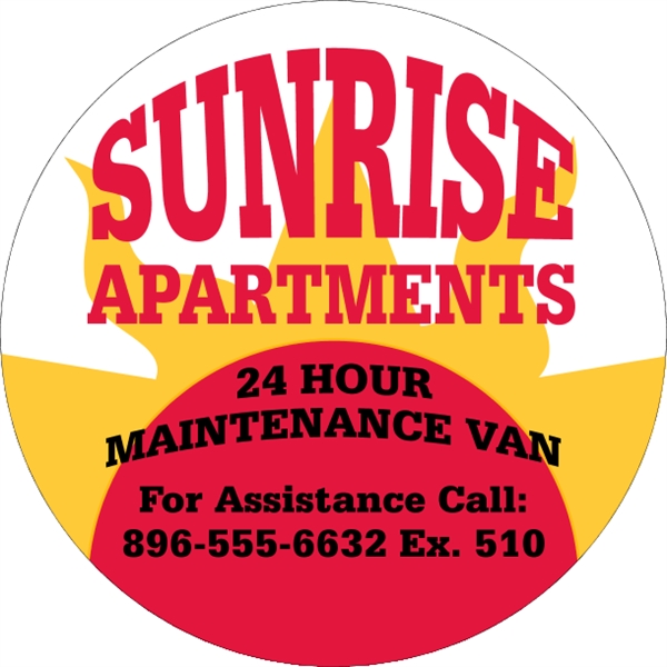 18" circle shaped truck door decal with pressure-sensitive adhesive.... from ASI 89910 Stouse, LLC