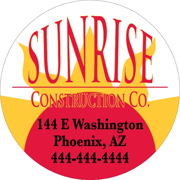 18" circle shaped truck door decal with pressure-sensitive adhesive.... from ASI 89910 Stouse, LLC