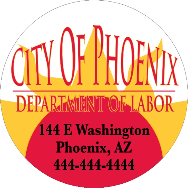 18" circle shaped truck door decal with pressure-sensitive adhesive.... from ASI 89910 Stouse, LLC