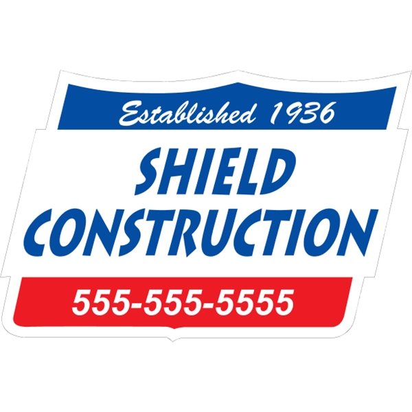 Shield shaped truck door decal; offered in two sizes with customization... from ASI 89910 Stouse, LLC