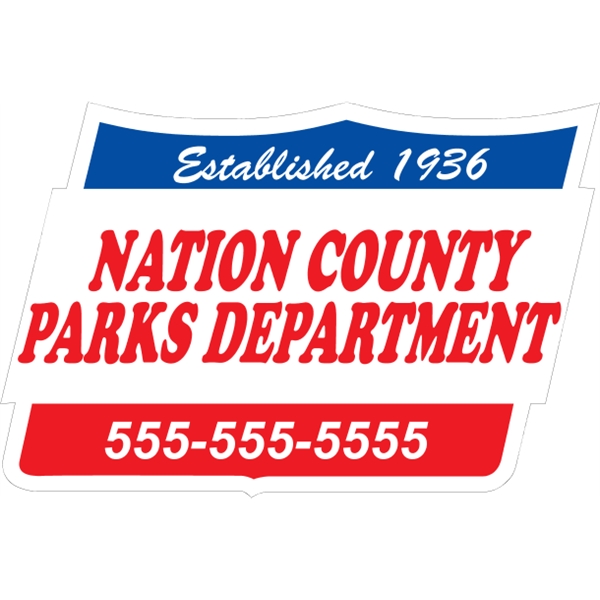 Shield shaped truck door decal; offered in two sizes with customization... from ASI 89910 Stouse, LLC