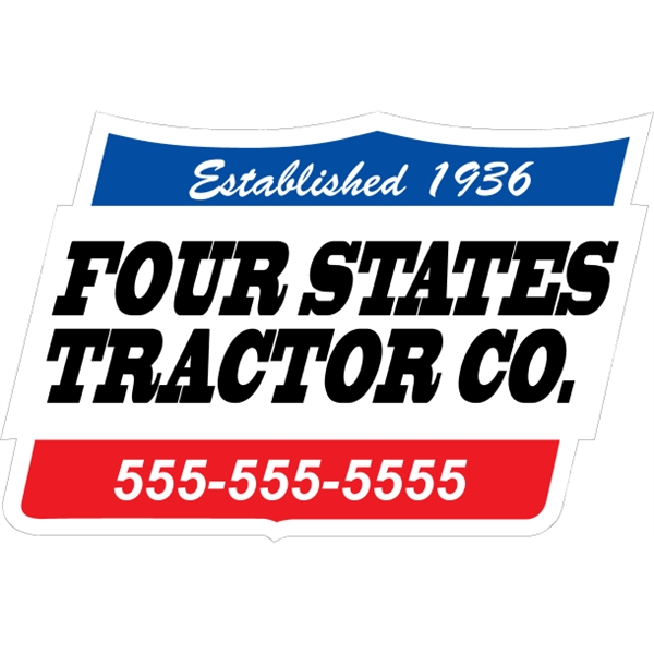 Shield shaped truck door decal; offered in two sizes with customization... from ASI 89910 Stouse, LLC