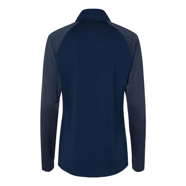 Adidas Women's Stripe Block Quarter-Zip Pullover... from ASI 84358 S&S Activewear