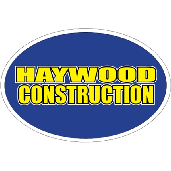 6" x 4" oval shaped vinyl bumper sticker with pressure-sensitive adhesive.... from ASI 89910 Stouse, LLC