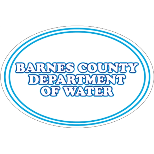 6" x 4" oval shaped vinyl bumper sticker with pressure-sensitive adhesive.... from ASI 89910 Stouse, LLC