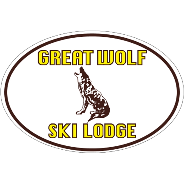 6" x 4" oval shaped vinyl bumper sticker with pressure-sensitive adhesive.... from ASI 89910 Stouse, LLC