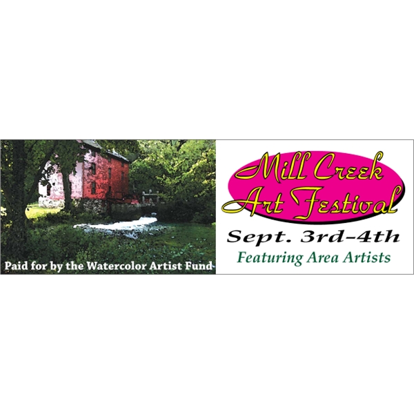 11.5" x 3.75" white vinyl bumper sticker with pressure-sensitive adhesive and... from ASI 89910 Stouse, LLC