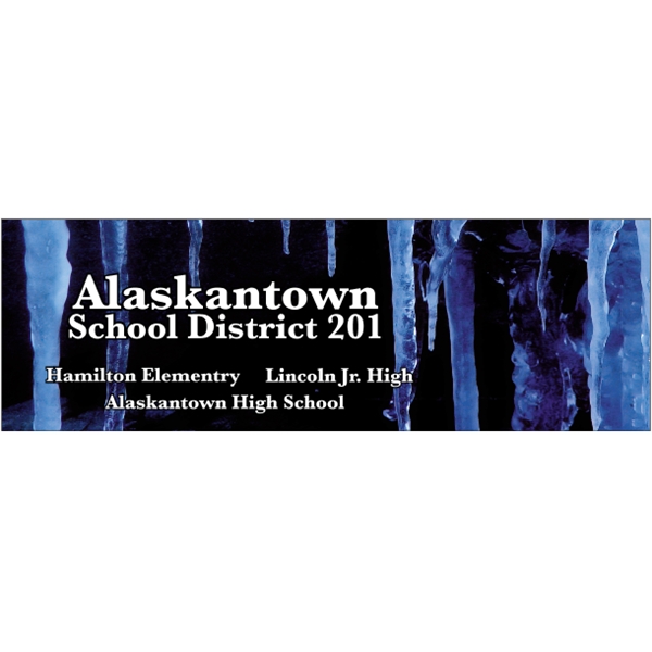 11.5" x 3.75" white vinyl bumper sticker with pressure-sensitive adhesive and... from ASI 89910 Stouse, LLC