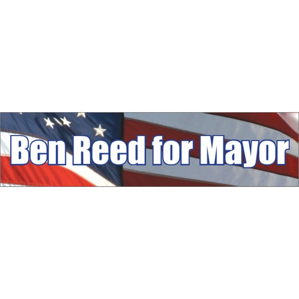 15" x 3.75" white vinyl bumper sticker with pressure-sensitive adhesive and... from ASI 89910 Stouse, LLC