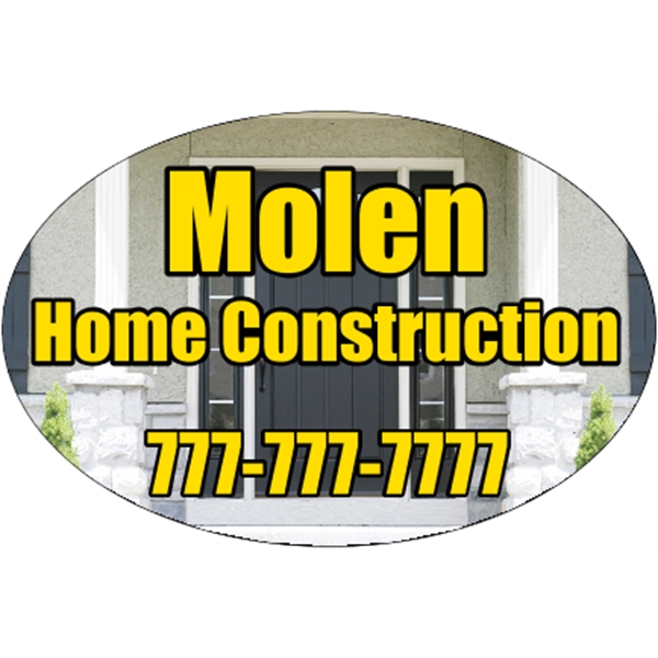 6" x 4" oval shaped white vinyl bumper sticker with pressure-sensitive... from ASI 89910 Stouse, LLC