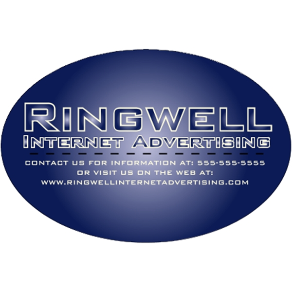 6" x 4" oval shaped white vinyl bumper sticker with pressure-sensitive... from ASI 89910 Stouse, LLC