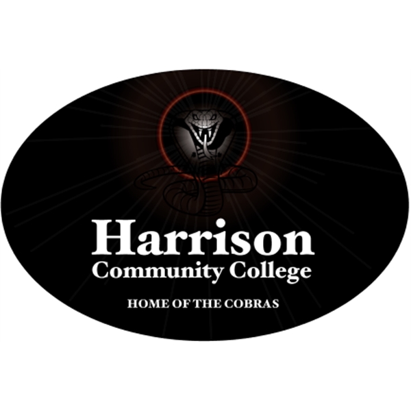 6" x 4" oval shaped white vinyl bumper sticker with pressure-sensitive... from ASI 89910 Stouse, LLC