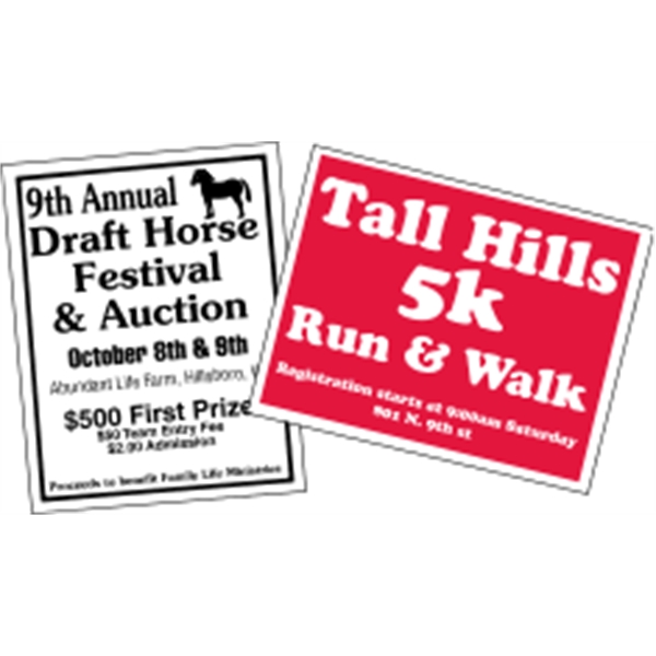 11" x 14" Kwik-Ship poster. Material: weather-resistant poster board.... from ASI 89910 Stouse, LLC