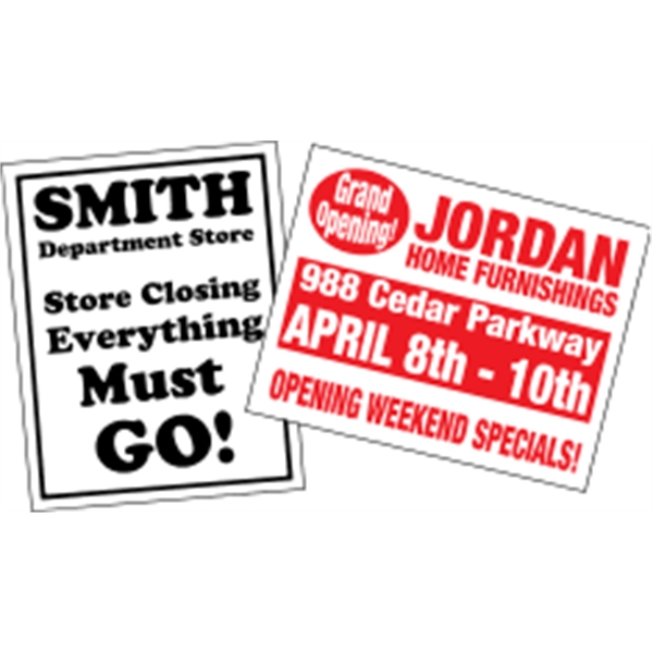 11" x 14" Kwik-Ship poster. Material: weather-resistant poster board.... from ASI 89910 Stouse, LLC