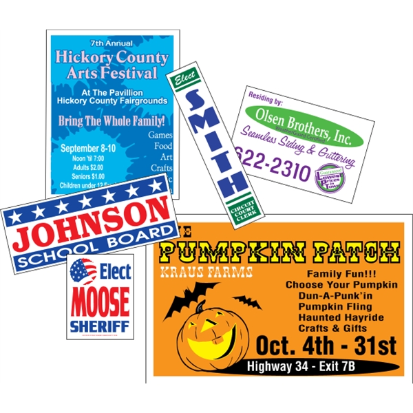 All-weather posters made of weather-resistant poster board.... from ASI 89910 Stouse, LLC