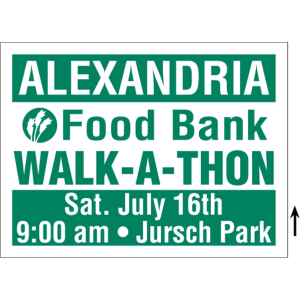 24" x 18" corrugated sign with 3/16" thickness and 1 color... from ASI 89910 Stouse, LLC