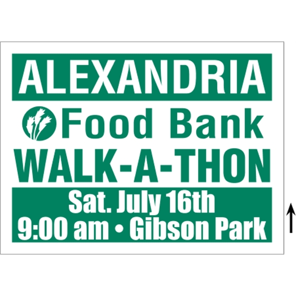 24" x 18" corrugated sign with 3/16" thickness and 1 color... from ASI 89910 Stouse, LLC