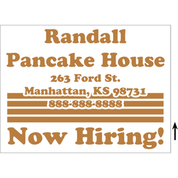 24" x 18" corrugated sign with 3/16" thickness and 1 color... from ASI 89910 Stouse, LLC