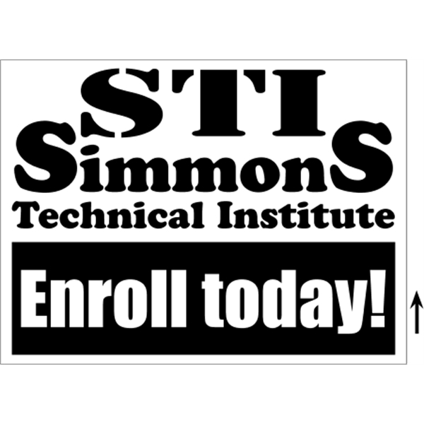 24" x 18" corrugated sign with 3/16" thickness and 1 color... from ASI 89910 Stouse, LLC