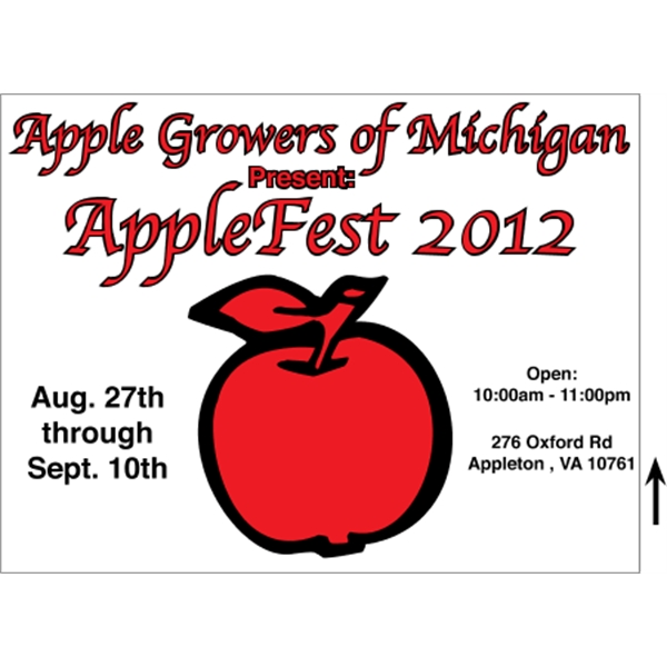 24" x 18" corrugated sign with 3/16" thickness and 2 color... from ASI 89910 Stouse, LLC