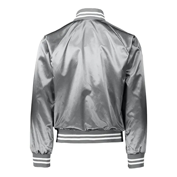 Satin Baseball Jacket Striped Trim... from ASI 84358 S&S Activewear