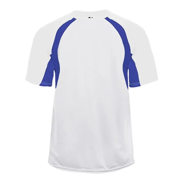 Short sleeve youth shirt with contrast panel... from ASI 84358 S&S Activewear