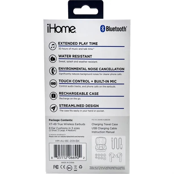 iHome® XT-49 True Wireless Earbuds & Charger Case... from ASI 89320 Starline USA Inc