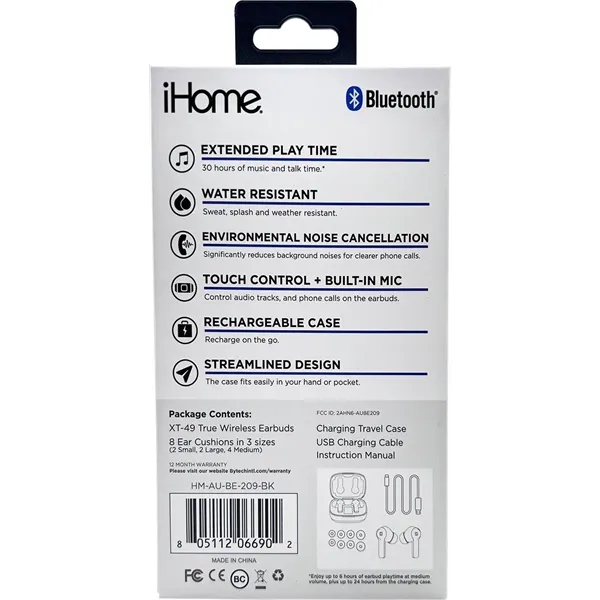 iHome® XT-49 True Wireless Earbuds & Charger Case... from ASI 89320 Starline USA Inc