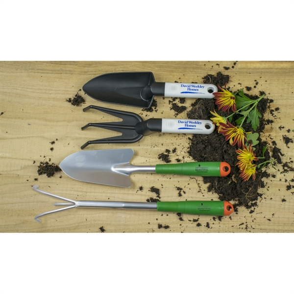 13 1/4" metal garden shovel with a green handle.... from ASI 50052 ZZ DROPPED -Diversified Quality Kitchenware By Ball Pro