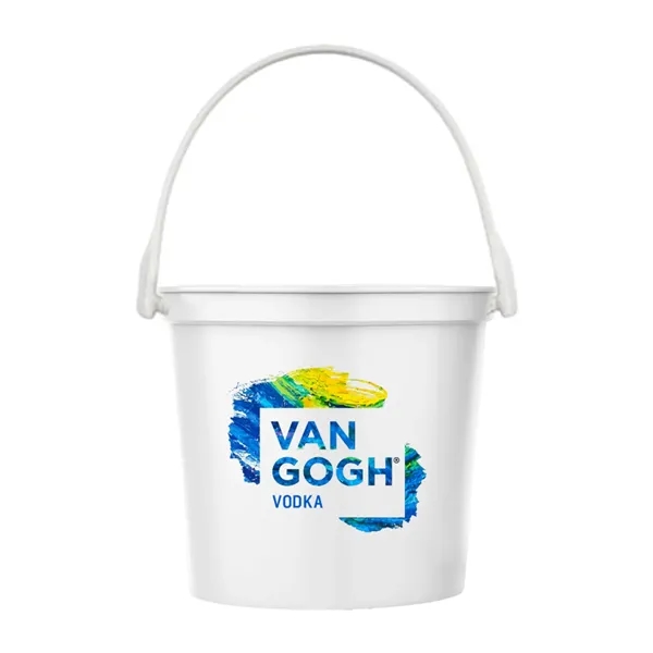 Plastic 32 ounce capacity drink bucket with folding handle.... from ASI 91880 Tranter Graphics Inc