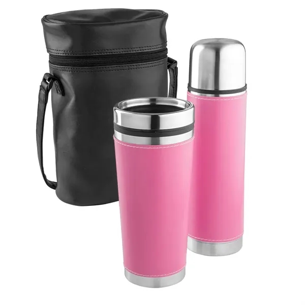 Leatherette Tumbler / Vacuum Bottle Set... from ASI 88060 Snugz/USA Inc / Sweda®
