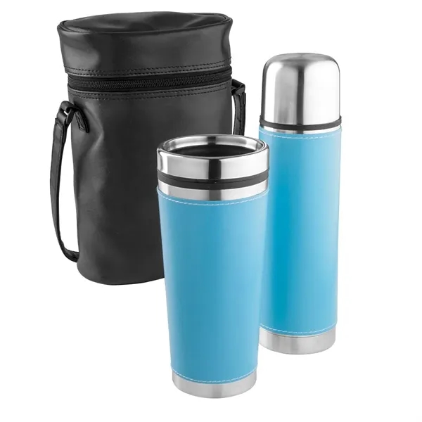 Leatherette Tumbler / Vacuum Bottle Set... from ASI 88060 Snugz/USA Inc / Sweda®