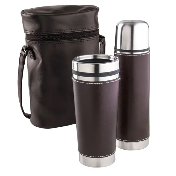 Leatherette Tumbler / Vacuum Bottle Set... from ASI 88060 Snugz/USA Inc / Sweda®