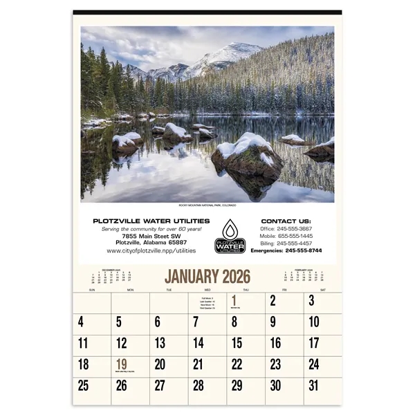Scenic America® Executive-White Ad Calendar... from ASI 40480 Koozie Group / HotLine®