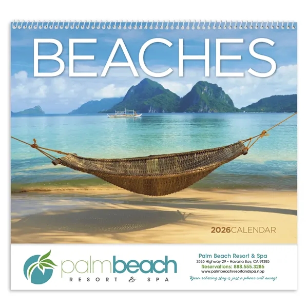 11 x 19 2024 Beaches calendar on 70# glossy paper with... from ASI 40480 Koozie Group / Norwood Triumph Calendar