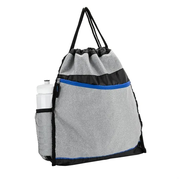 Lombard drawstring sports pack featuring front angled zipper pocket, side mesh... from ASI 88060 Snugz/USA Inc / Sweda®