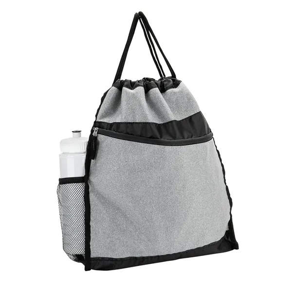 Lombard drawstring sports pack featuring front angled zipper pocket, side mesh... from ASI 88060 Snugz/USA Inc / Sweda®