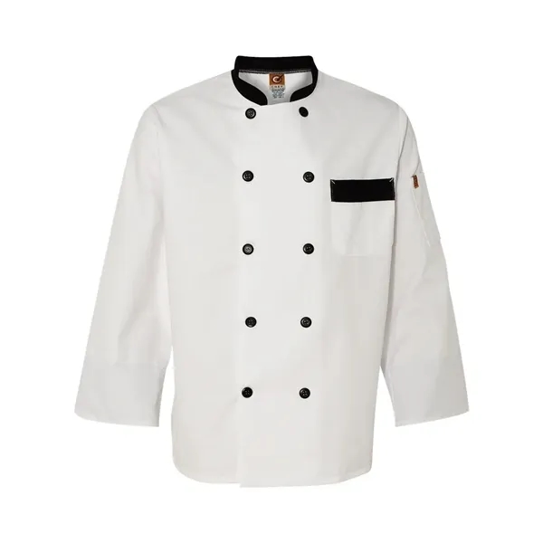 White garnish chef coat with black trim on the collar, cuffs,... from ASI 84358 S&S Activewear