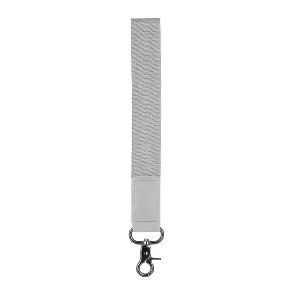 Wristband lanyard made with polyester webbing, sleek leatherette accent and hardware... from ASI 88060 Snugz/USA Inc
