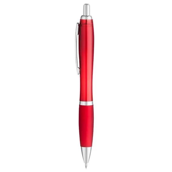 5 1/2" x 1/2" ballpoint pen with translucent barrel and rubberized... from ASI 88060 Snugz/USA Inc / Sweda®