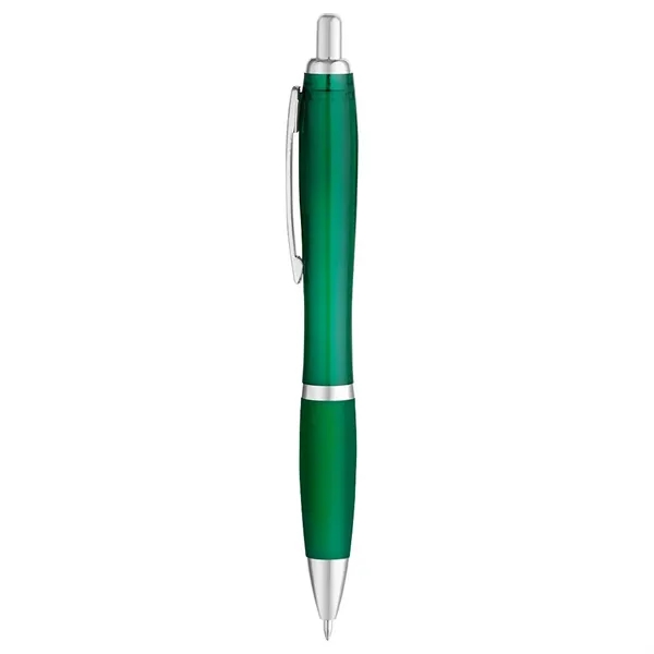 5 1/2" x 1/2" ballpoint pen with translucent barrel and rubberized... from ASI 88060 Snugz/USA Inc / Sweda®