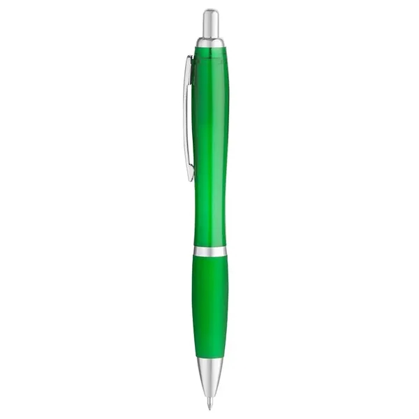 5 1/2" x 1/2" ballpoint pen with translucent barrel and rubberized... from ASI 88060 Snugz/USA Inc / Sweda®