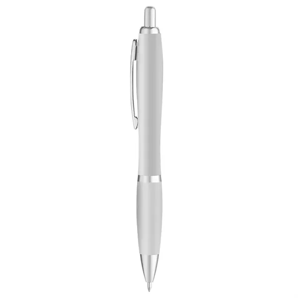 5 1/2" x 1/2" ballpoint pen with translucent barrel and rubberized... from ASI 88060 Snugz/USA Inc / Sweda®
