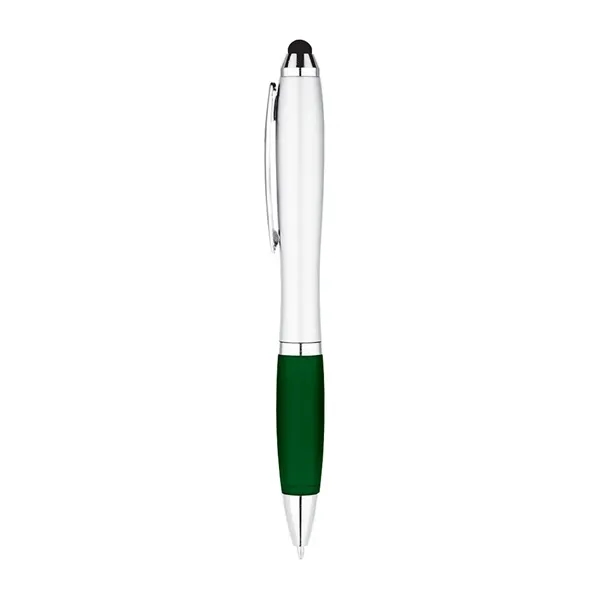 5 1/2" x 2/5" curvaceous twist action ballpoint pen with stylus... from ASI 88060 Snugz/USA Inc / Sweda®