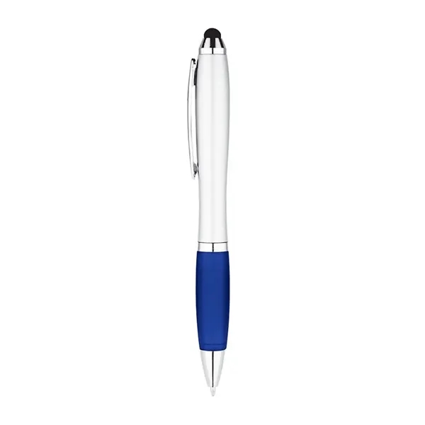 5 1/2" x 2/5" curvaceous twist action ballpoint pen with stylus... from ASI 88060 Snugz/USA Inc / Sweda®